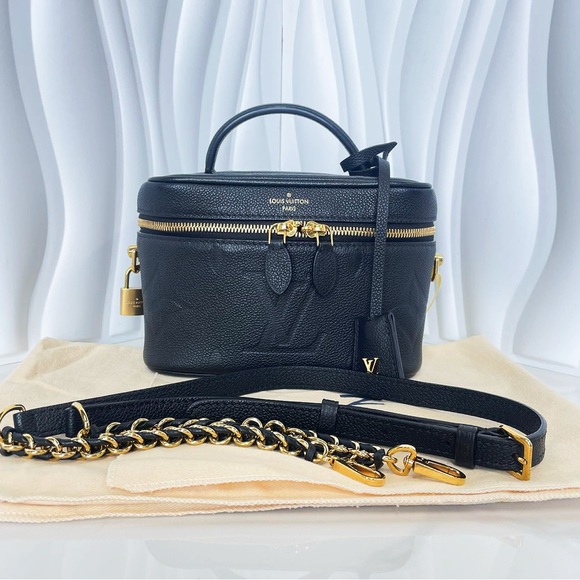 Louis Vuitton Handbags - Louis Vuitton Black Embossed Leather Vanity Case Bag